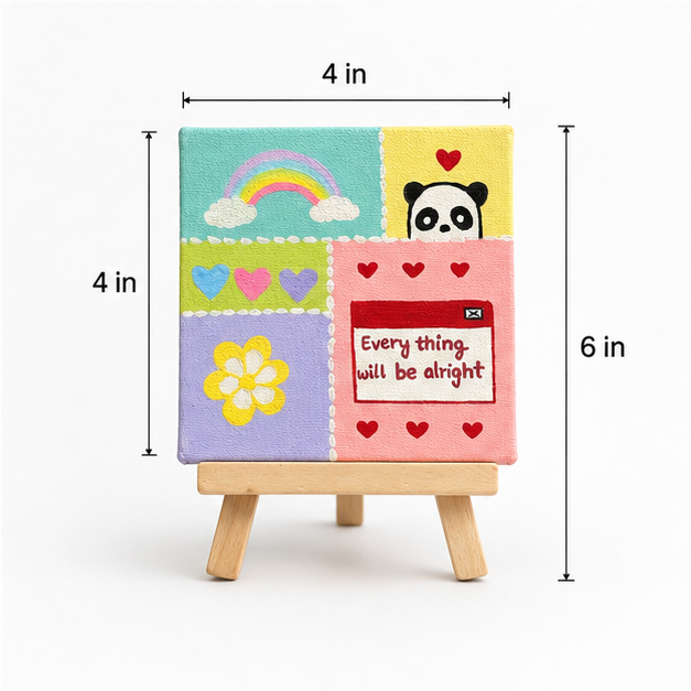 Everything Will Be Alright Hand-Painted Mini Canvas