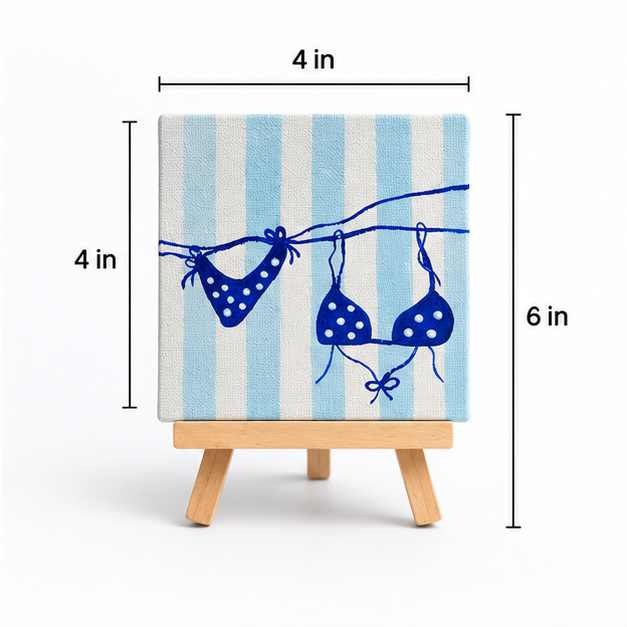 Beach Day Hand-Painted Mini Canvas