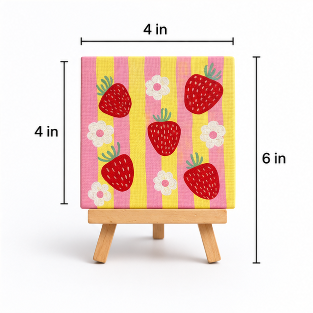 Strawberry Fields Hand-Painted Mini Canvas