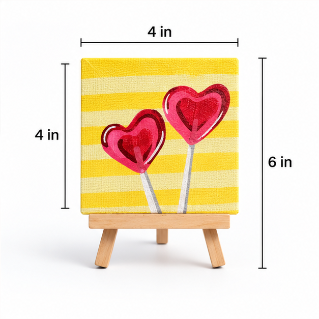 Sweetheart Balloons Hand-Painted Mini Canvas