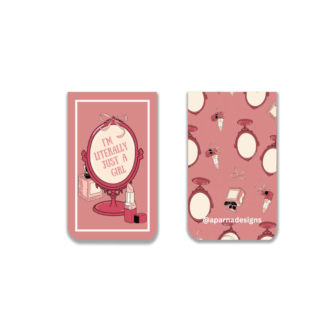 Just A Girl Magnetic Bookmark