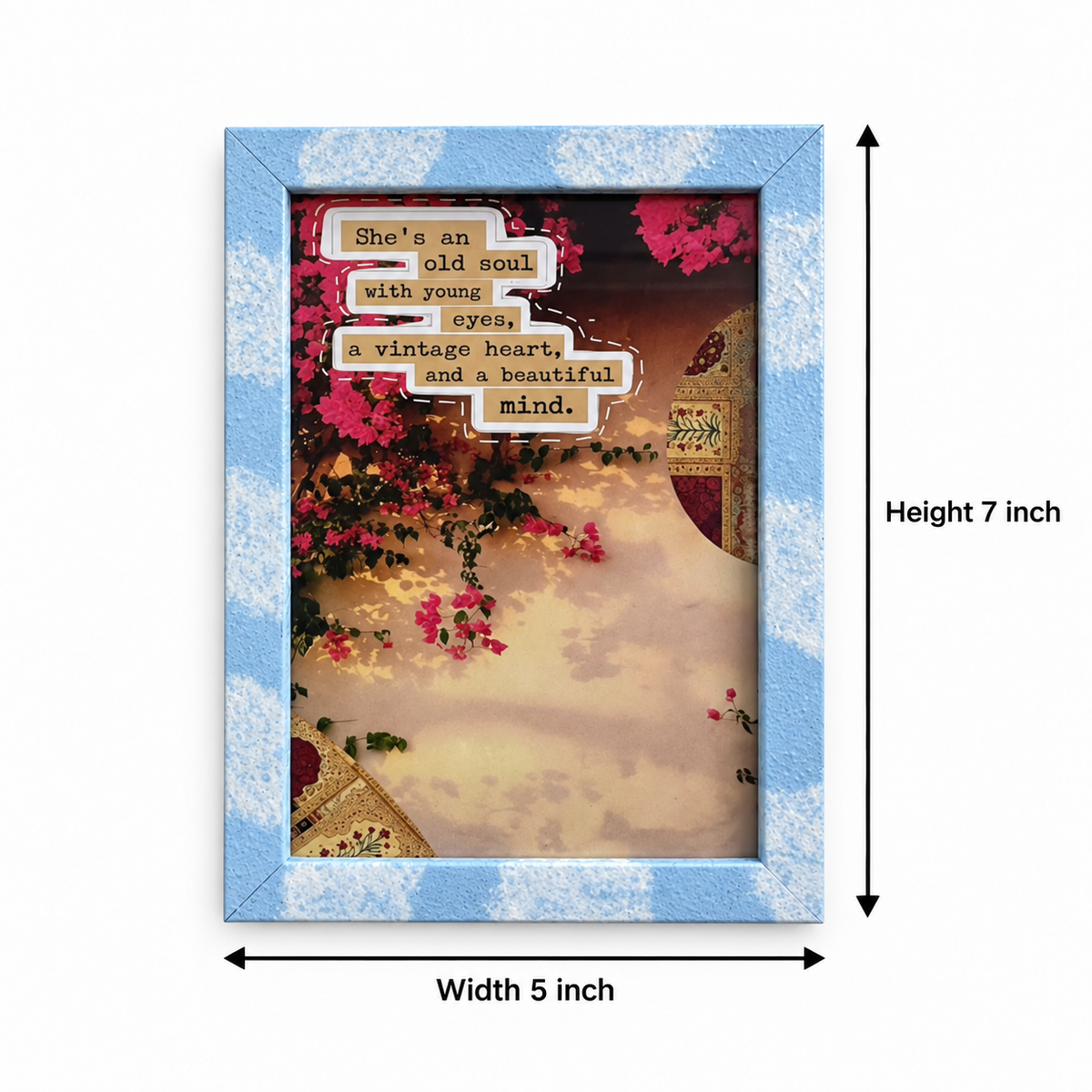 Old Soul, Vintage Heart Hand-Painted Table Top Frame
