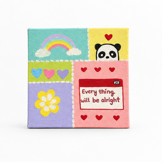 Everything Will Be Alright Hand-Painted Mini Canvas