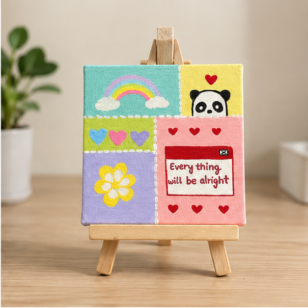 Everything Will Be Alright Hand-Painted Mini Canvas