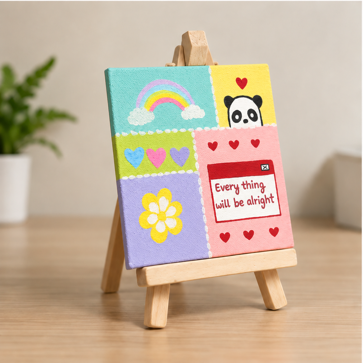Everything Will Be Alright Hand-Painted Mini Canvas