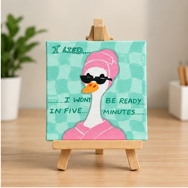 Ready in Five Minutes Hand-Painted Mini Canvas