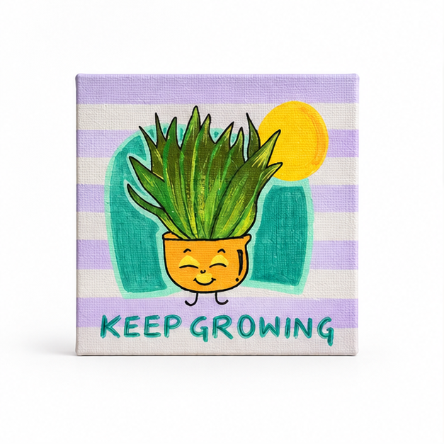 Keep Growing Hand-Painted Mini Canvas