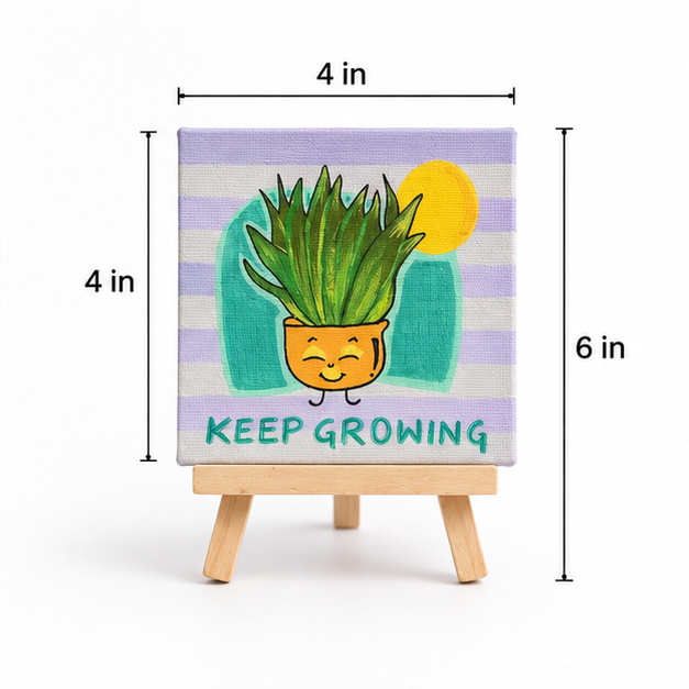 Keep Growing Hand-Painted Mini Canvas