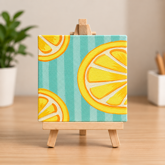 Citrus Summer Hand-Painted Mini Canvas