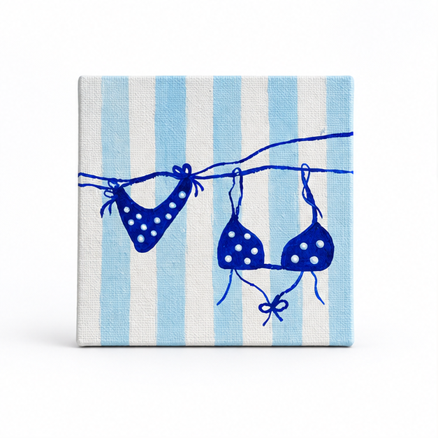 Beach Day Hand-Painted Mini Canvas
