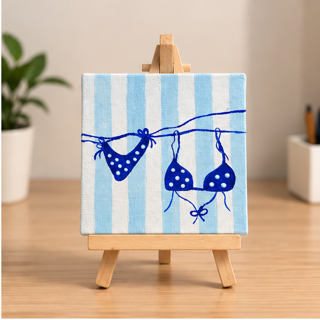 Beach Day Hand-Painted Mini Canvas