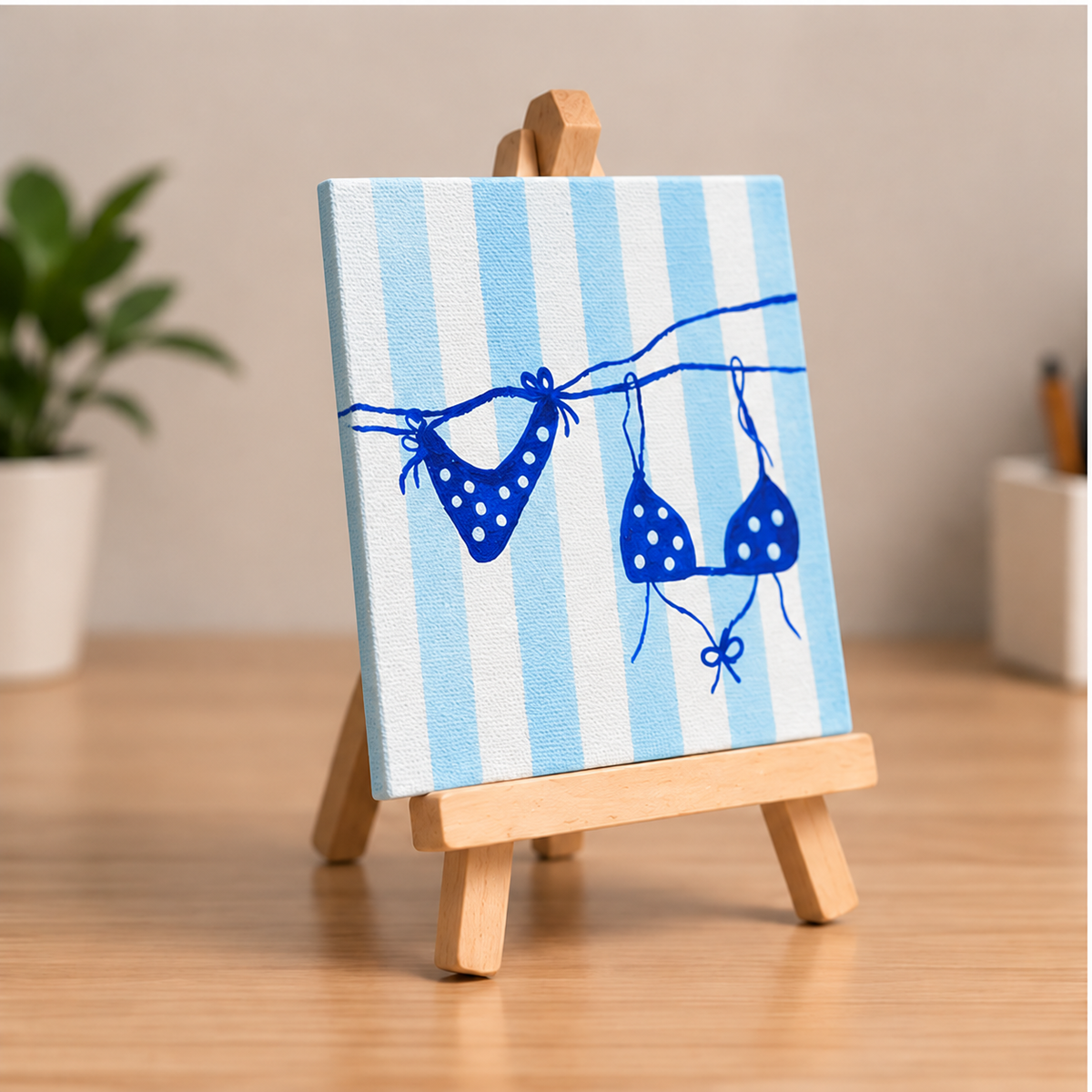 Beach Day Hand-Painted Mini Canvas