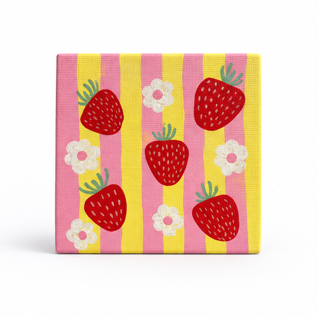 Strawberry Fields Hand-Painted Mini Canvas