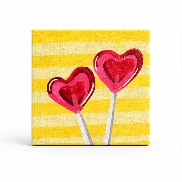 Sweetheart Balloons Hand-Painted Mini Canvas