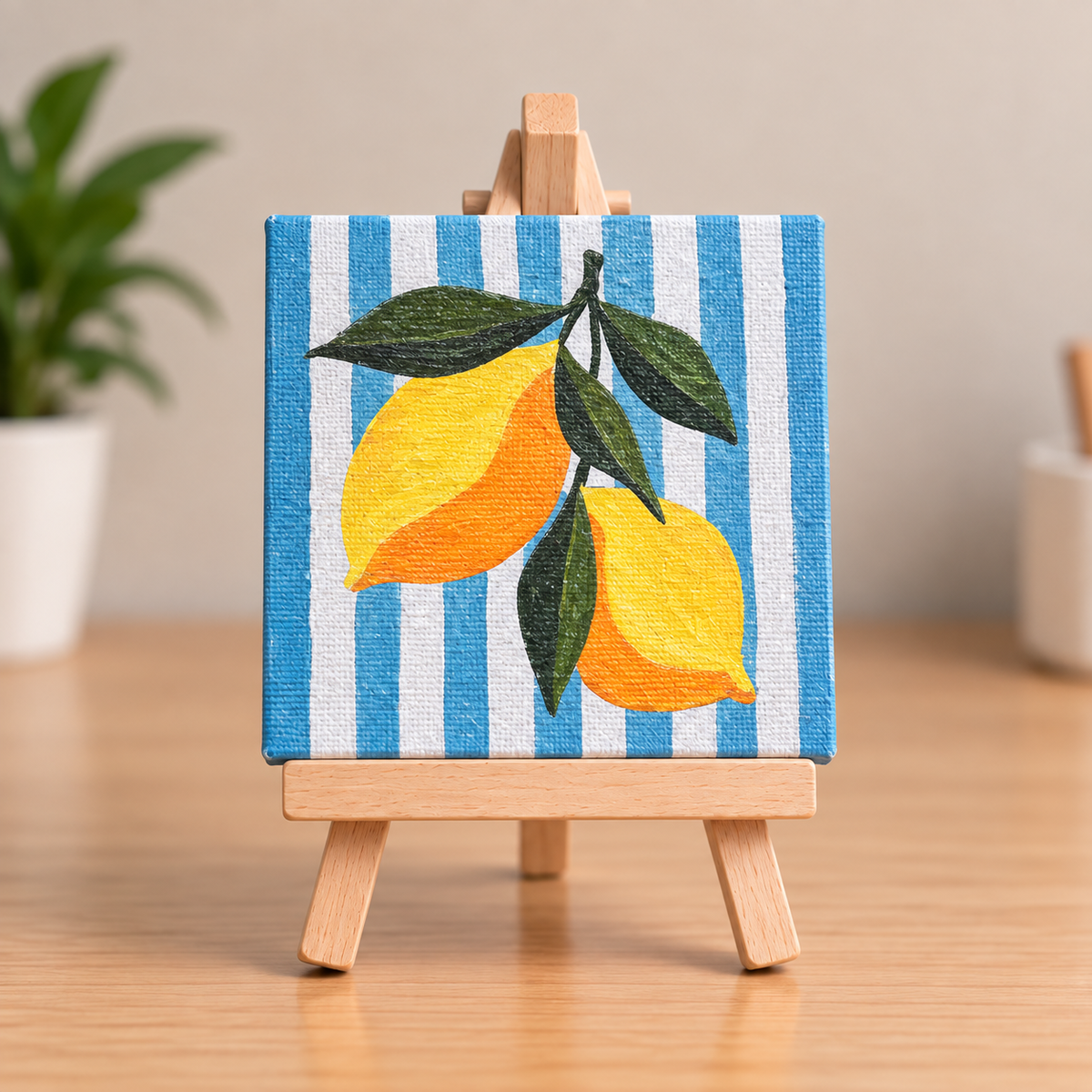 Lemon Love Hand-Painted Mini Canvas