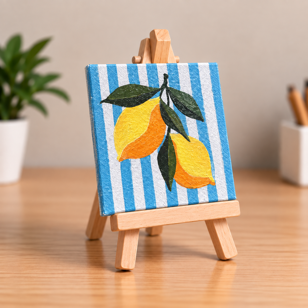 Lemon Love Hand-Painted Mini Canvas