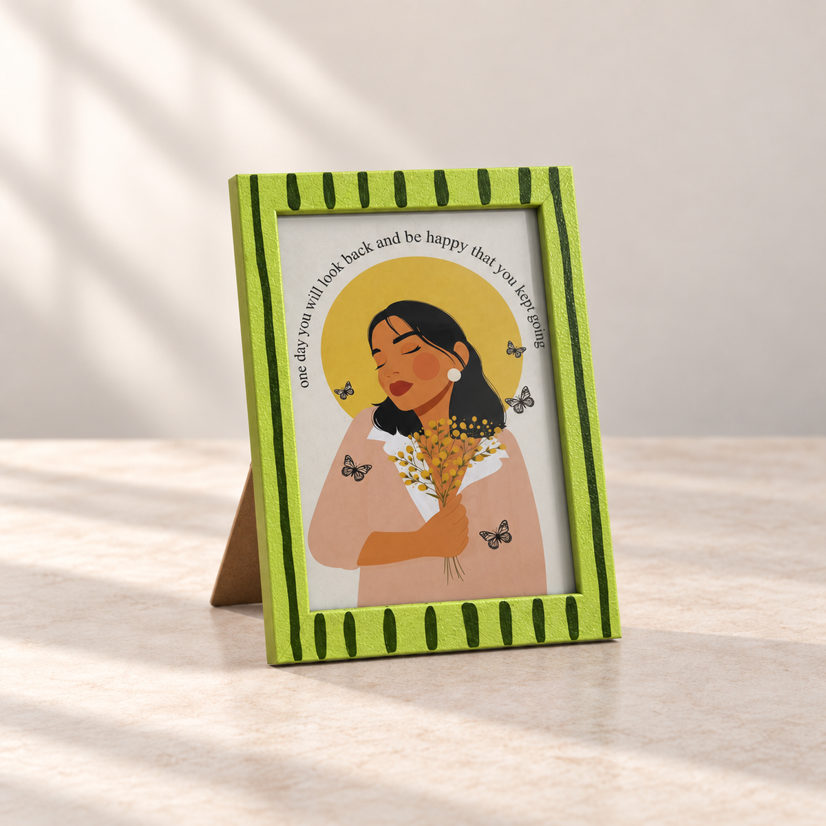 Keep Going Hand-Painted Table Top Frame