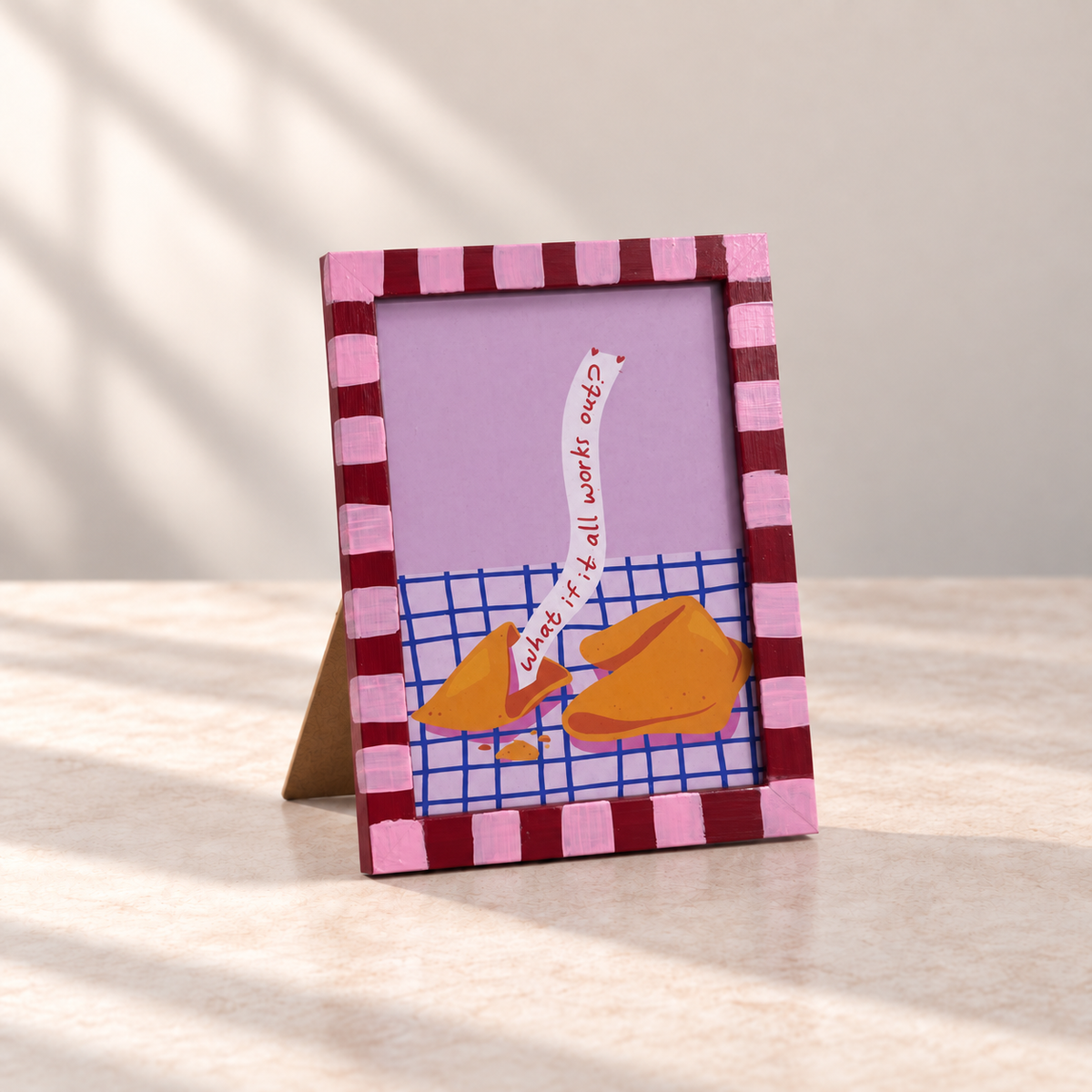 It All Works Out Hand-Painted Table Top Frame