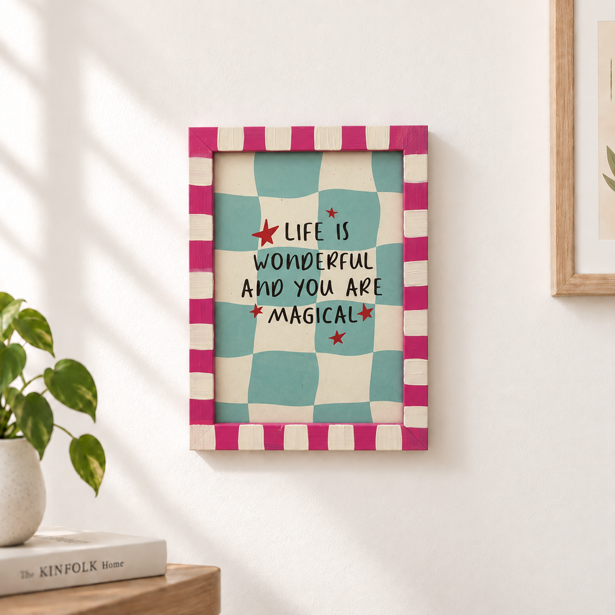 Life Is Wonderful Hand-Painted Table Top Frame