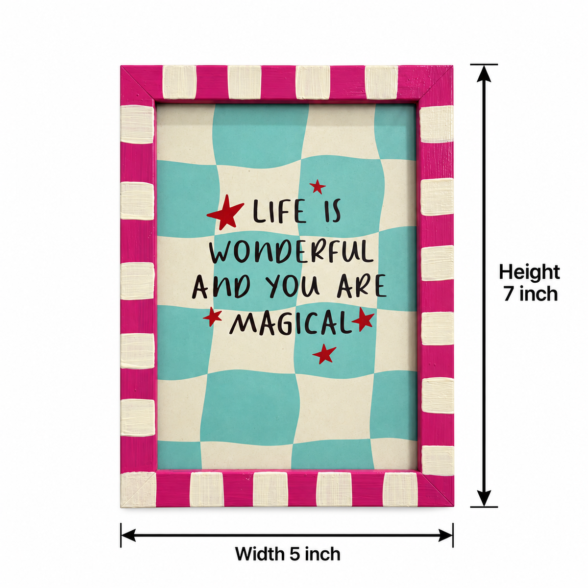 Life Is Wonderful Hand-Painted Table Top Frame