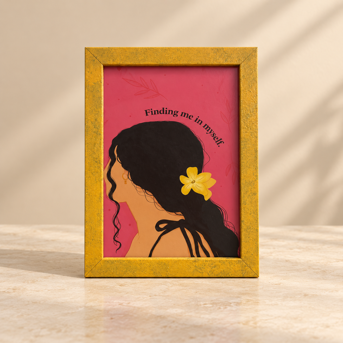 Finding Me in Myself Hand-Painted Table Top Frame