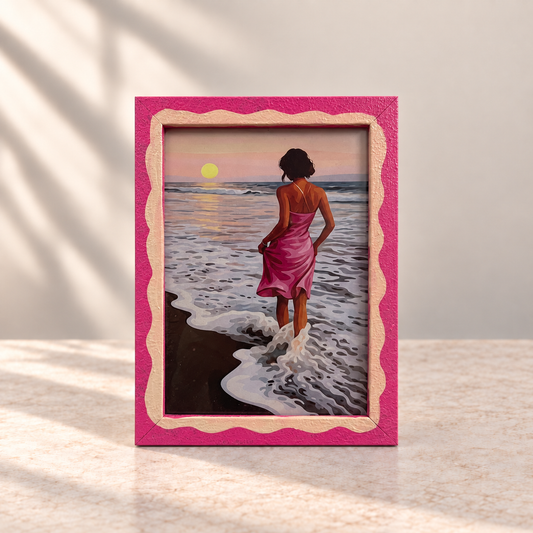 Sunset by the Sea Hand-Painted Table Top Frame