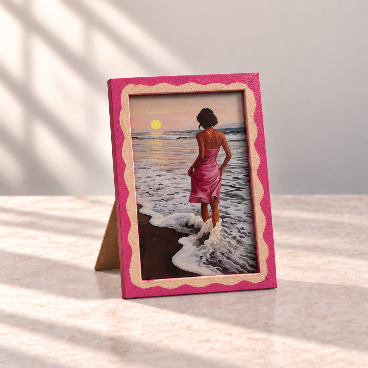 Sunset by the Sea Hand-Painted Table Top Frame