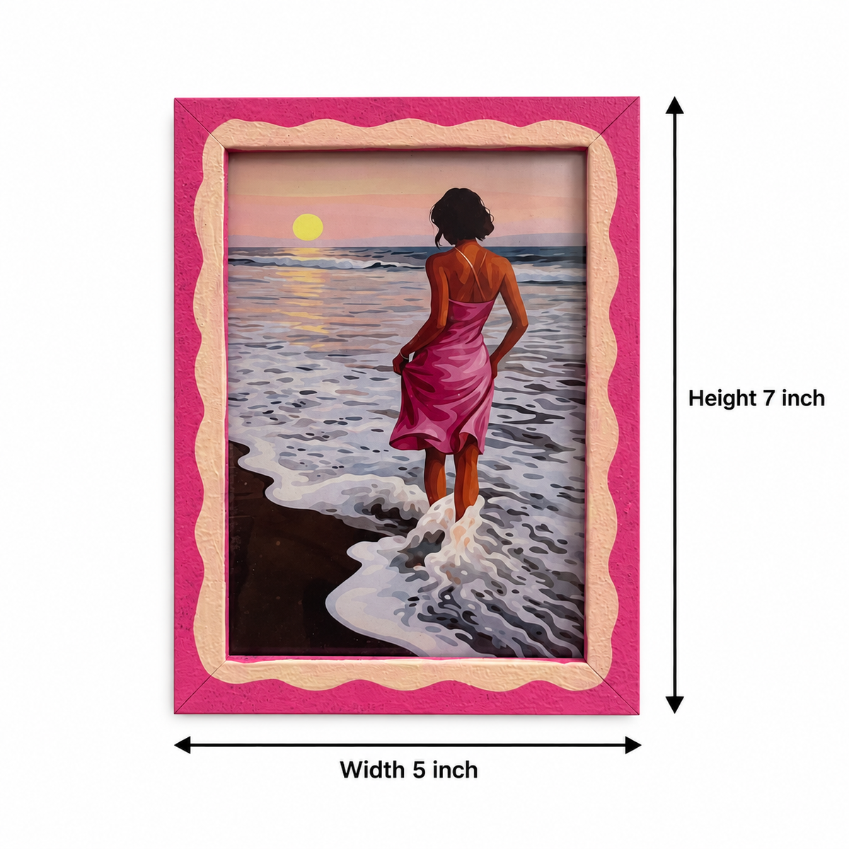 Sunset by the Sea Hand-Painted Table Top Frame