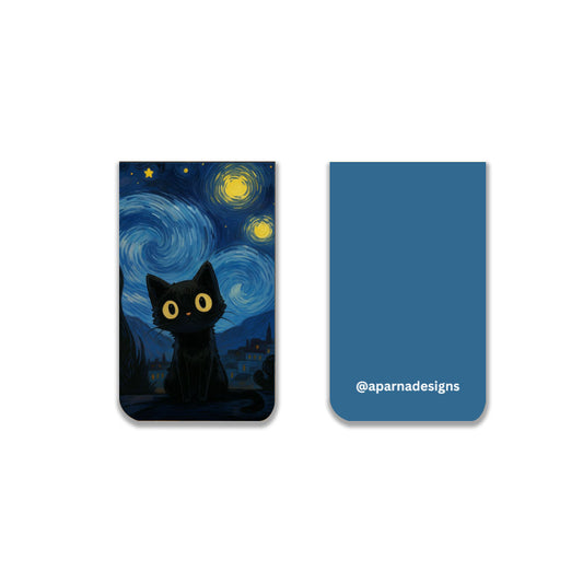 Meow Starry Night - Magnetic Bookmark