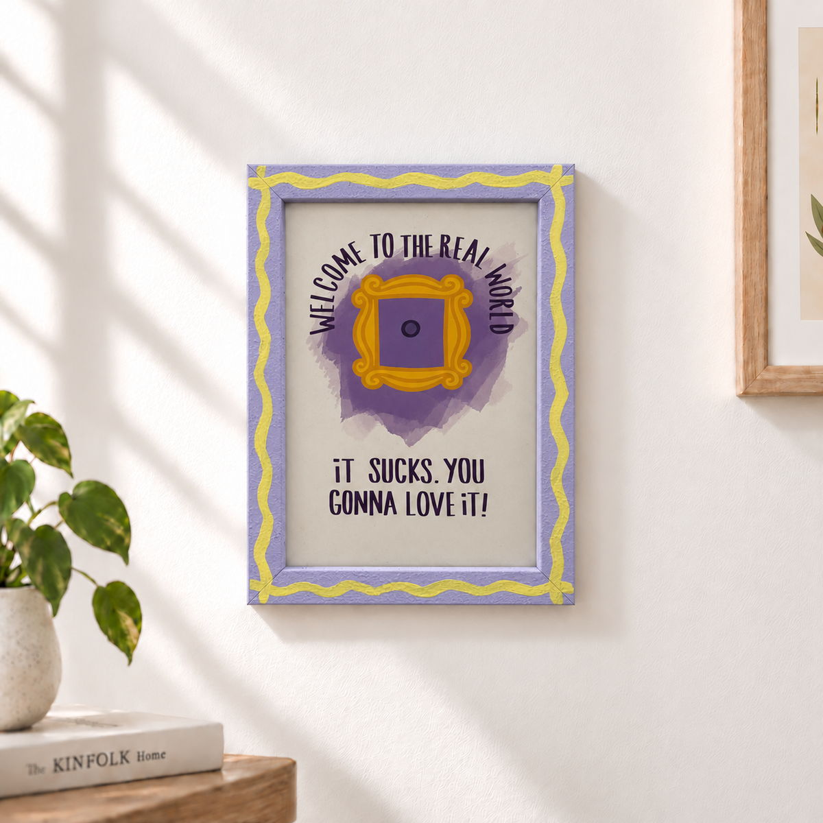 Welcome to the Real World Hand-Painted Table Top Frame