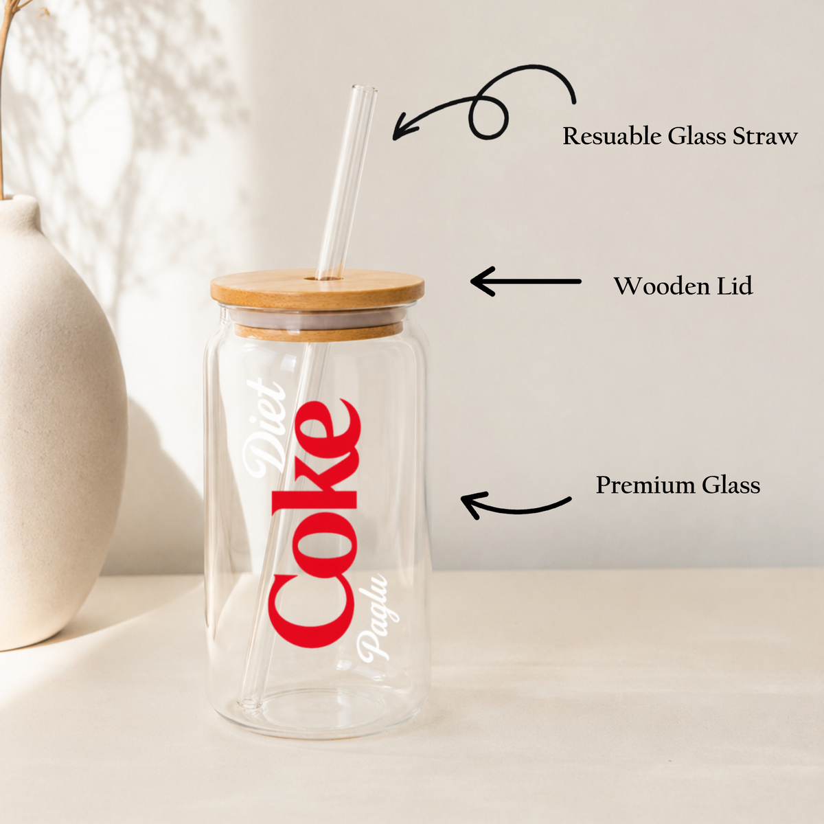 Diet Coke Paglu | Aesthetic Glass Can