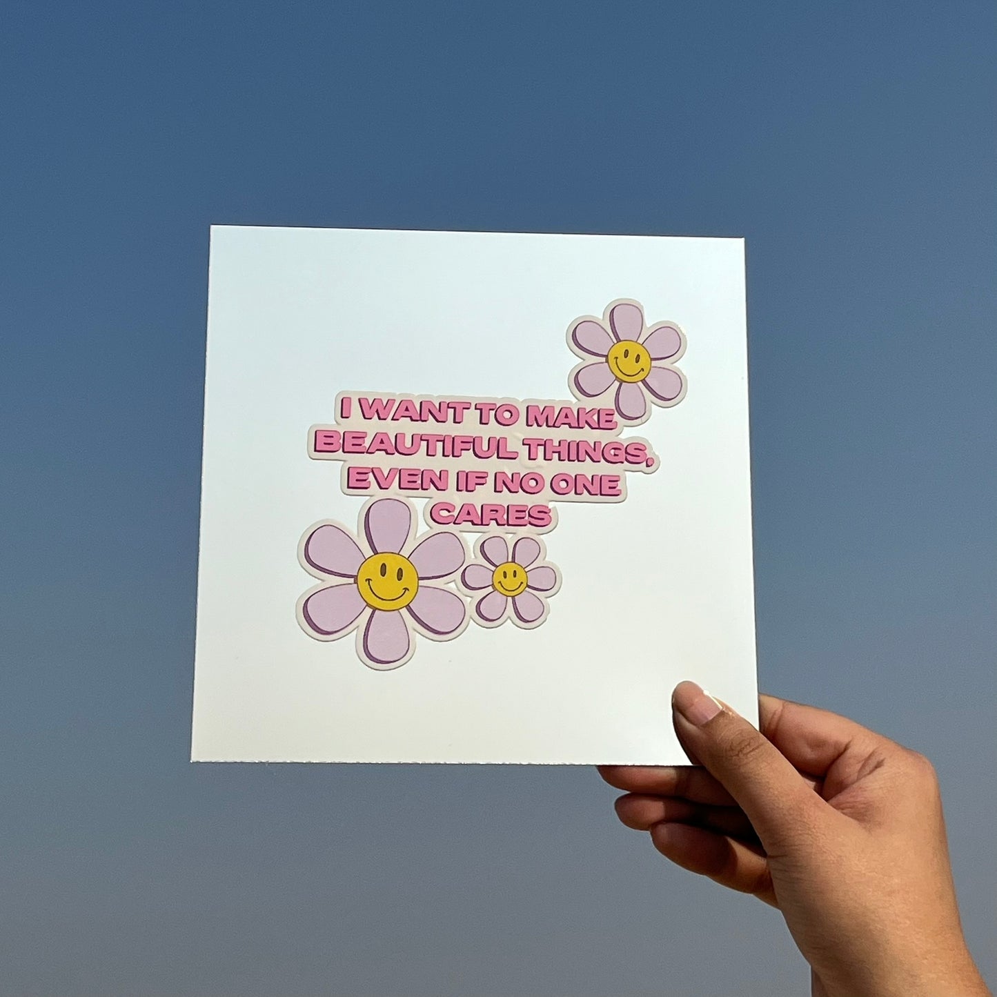 Make Beautiful Things – Affirmation Mirror (Stick-On 7x7 Inches)