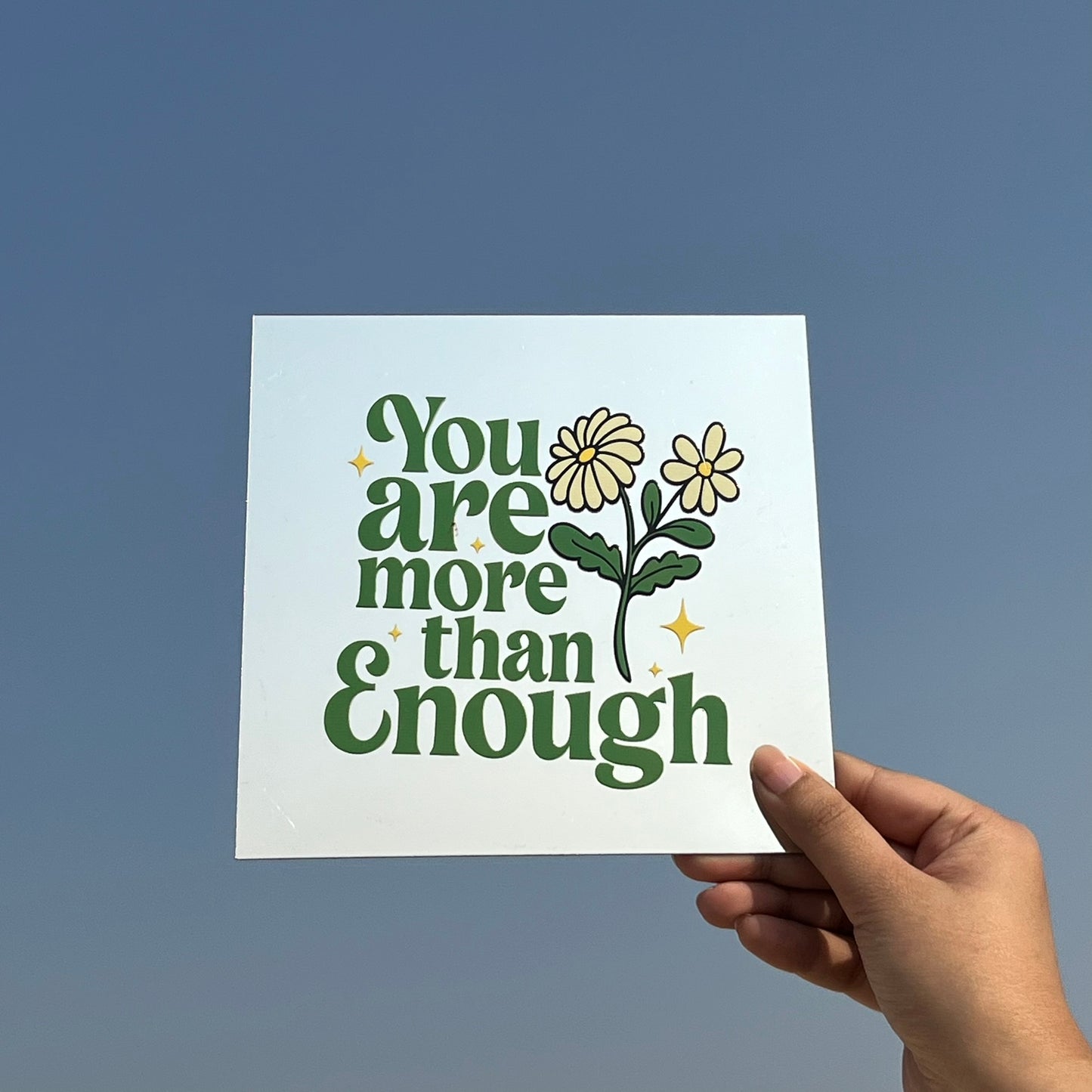 You Are More Than Enough – Affirmation Mirror (Stick-On 7x7 Inches)