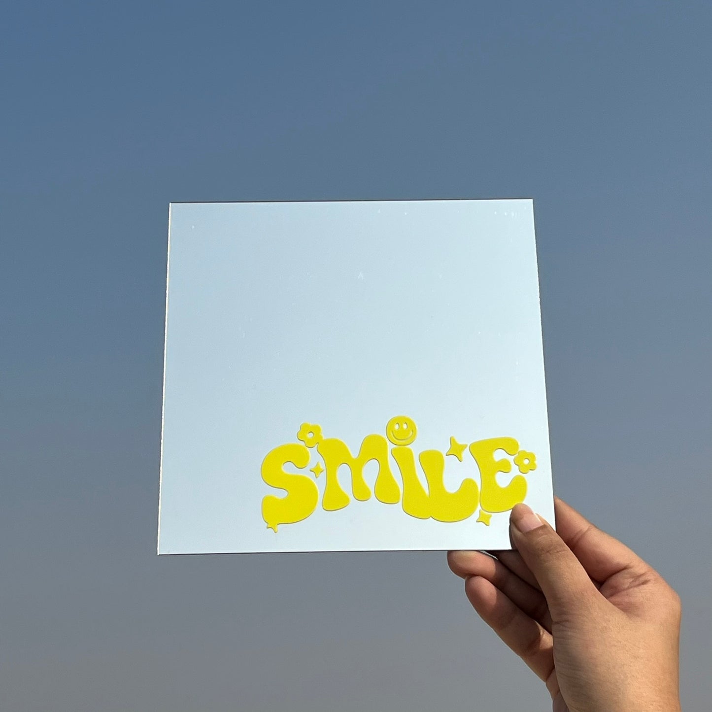Smile – Affirmation Mirror (Stick-On 7x7 Inches)