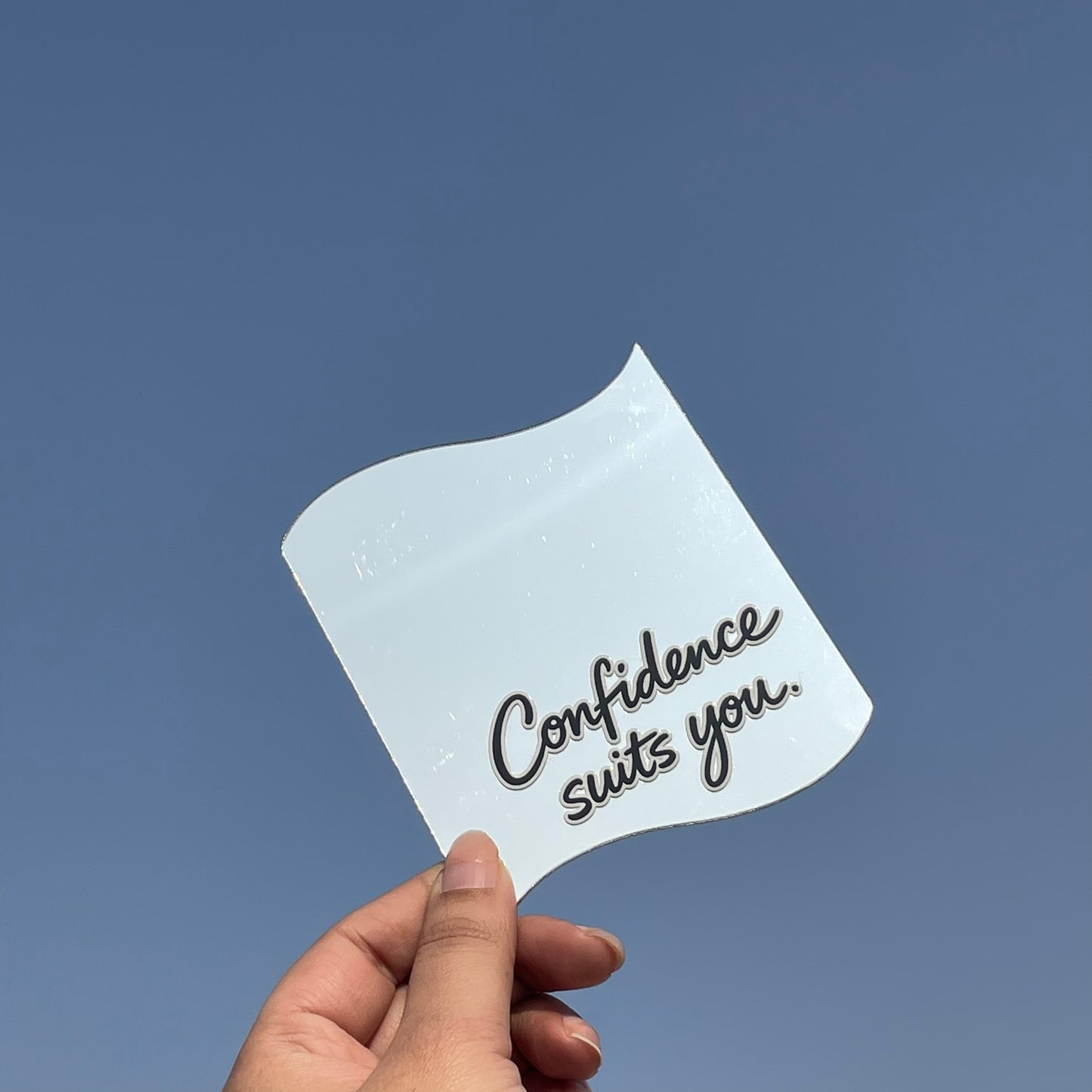 Confidence Suits You – Affirmation Mirror (Stick-On 12x10 cms)