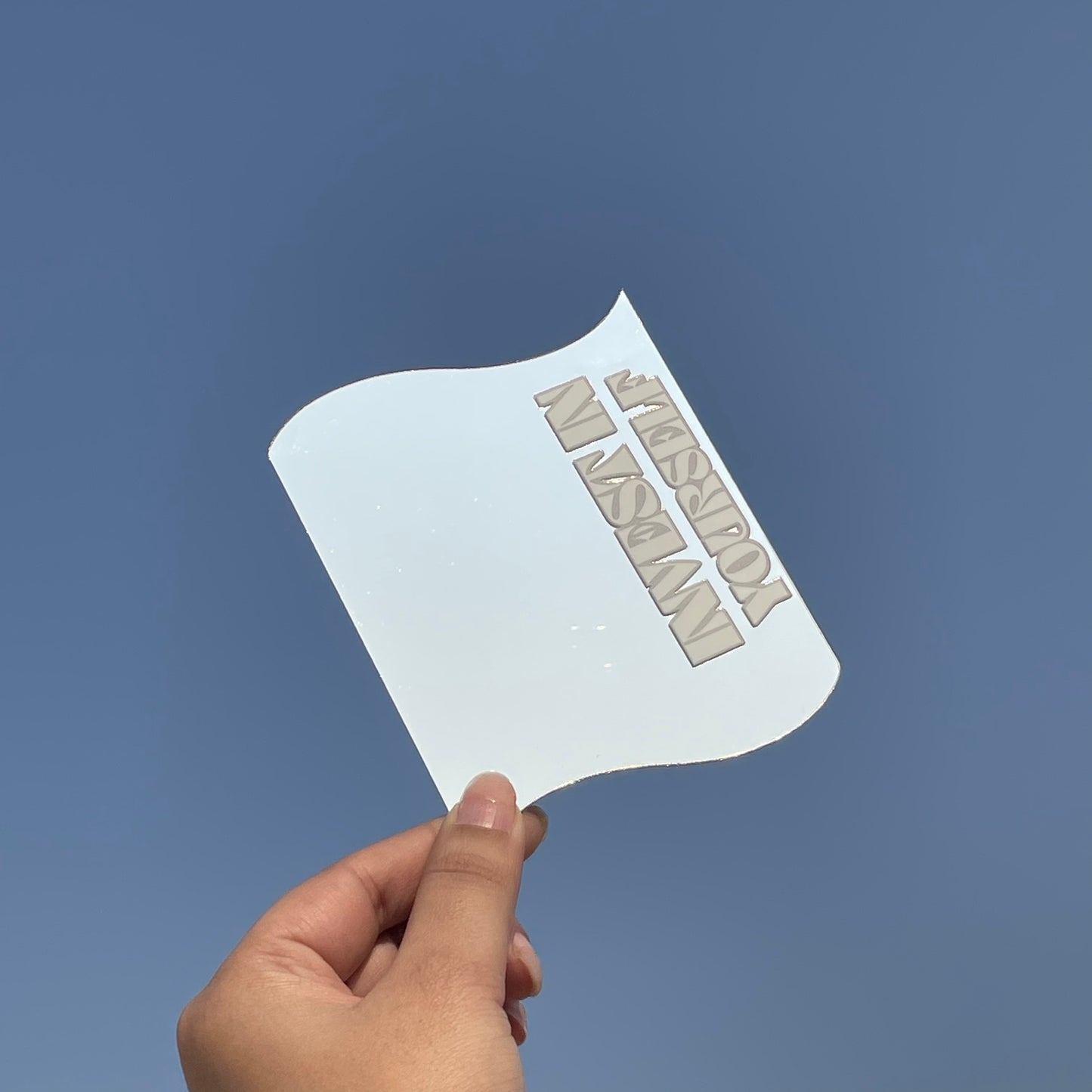 Invest In Yourself – Affirmation Mirror (Stick-On 12x10 cms)