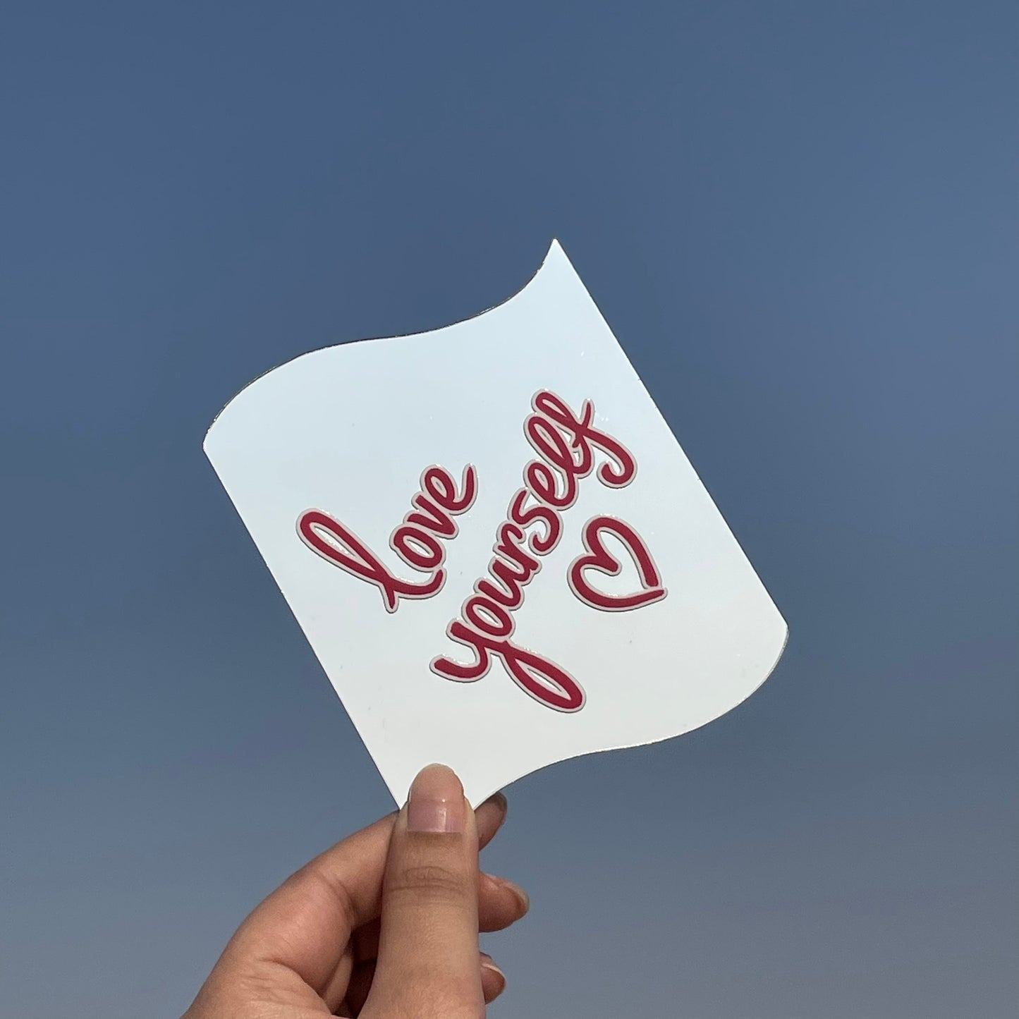Love Yourself – Affirmation Mirror (Stick-On 12x10 cms)
