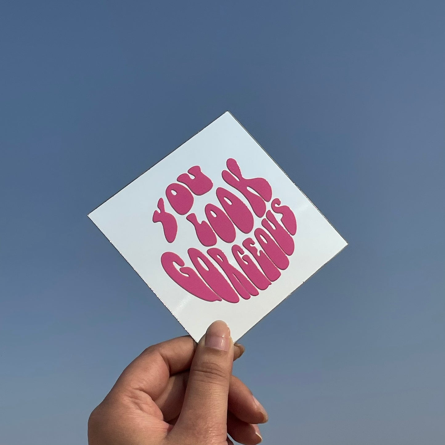 You Look Gorgeous – Affirmation Mirror (Stick-On 4x4 Inches)