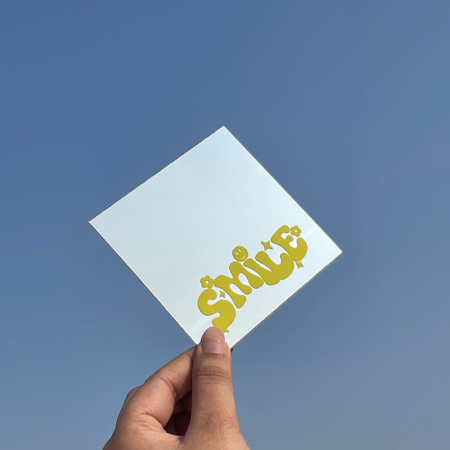Smile – Affirmation Mirror (Stick-On 4x4 Inches)