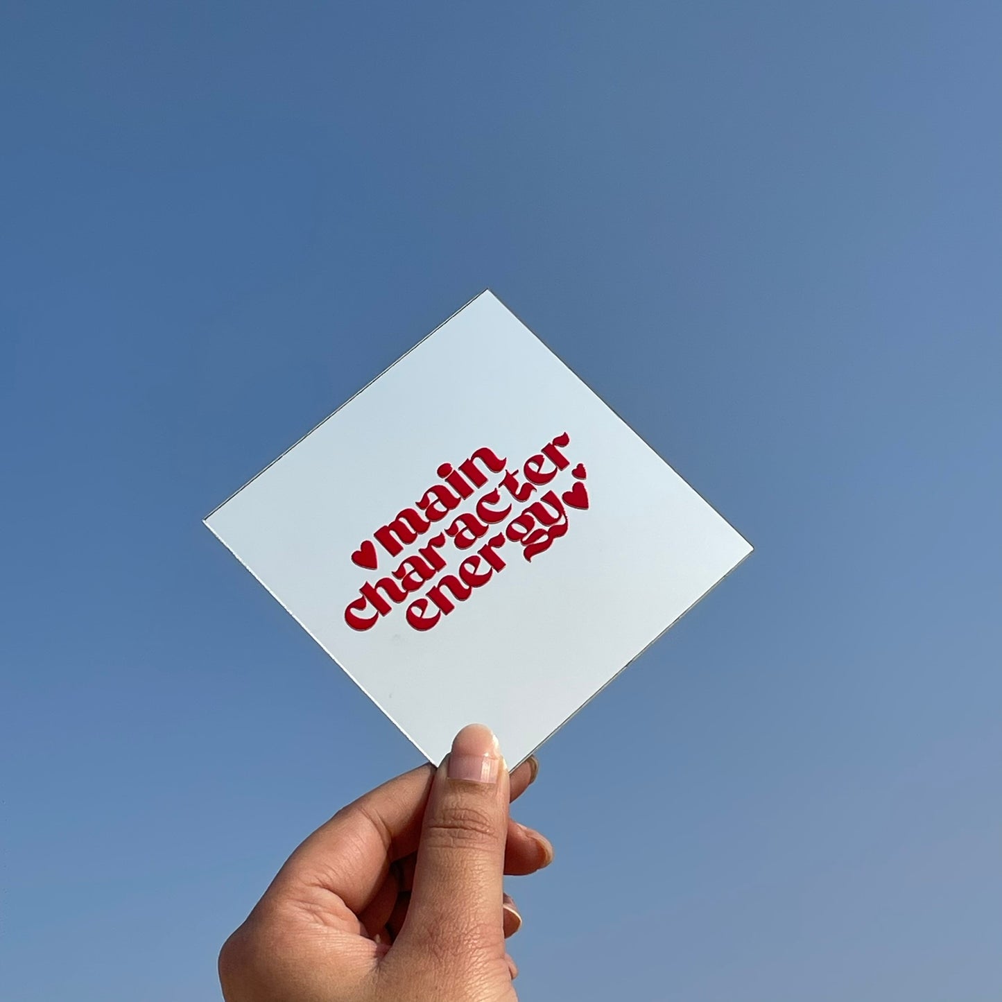 Main Character Energy – Affirmation Mirror (Stick-On 4x4 Inches)