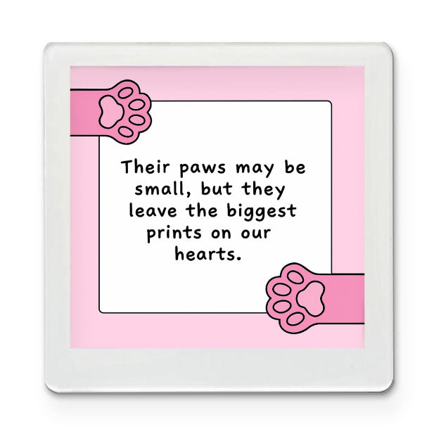Paw Prints on Heart Funky Magnet
