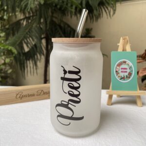 Personalised Frosted Can - Aparna Designs